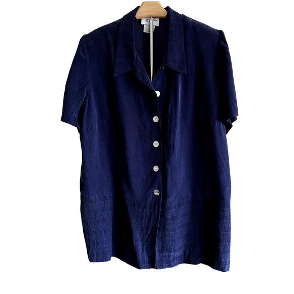 Vintage Womens Jeffrey & Dara Button Up Tunic Top Size 18 Retro 80s Teacher - Picture 1 of 6